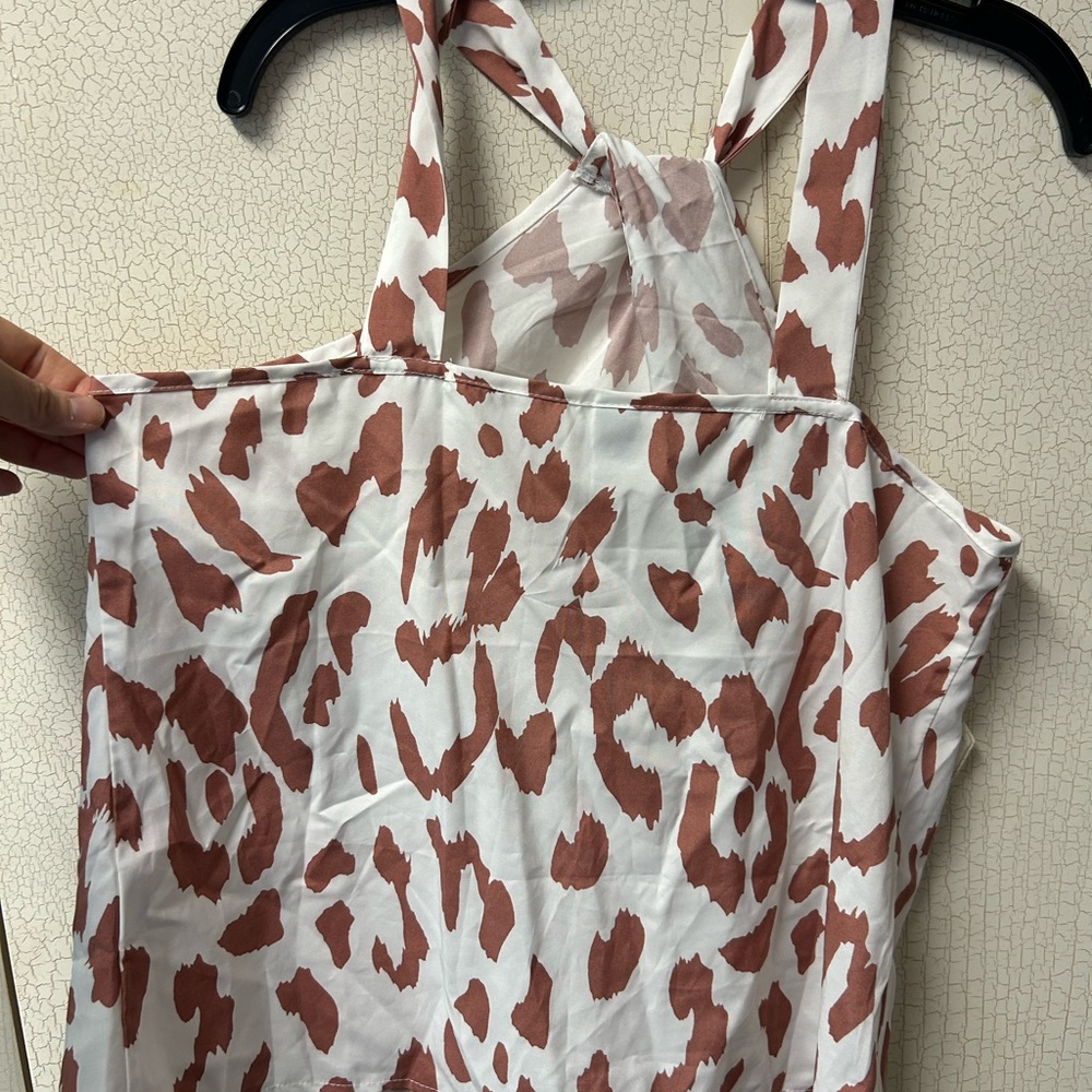 NWOT SHEIN Pink and Orange Halter Graphic Tank Top - Picture 3 of 5